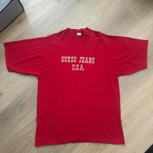Vintage Guess Jeans USA Red T-Shirt 1994